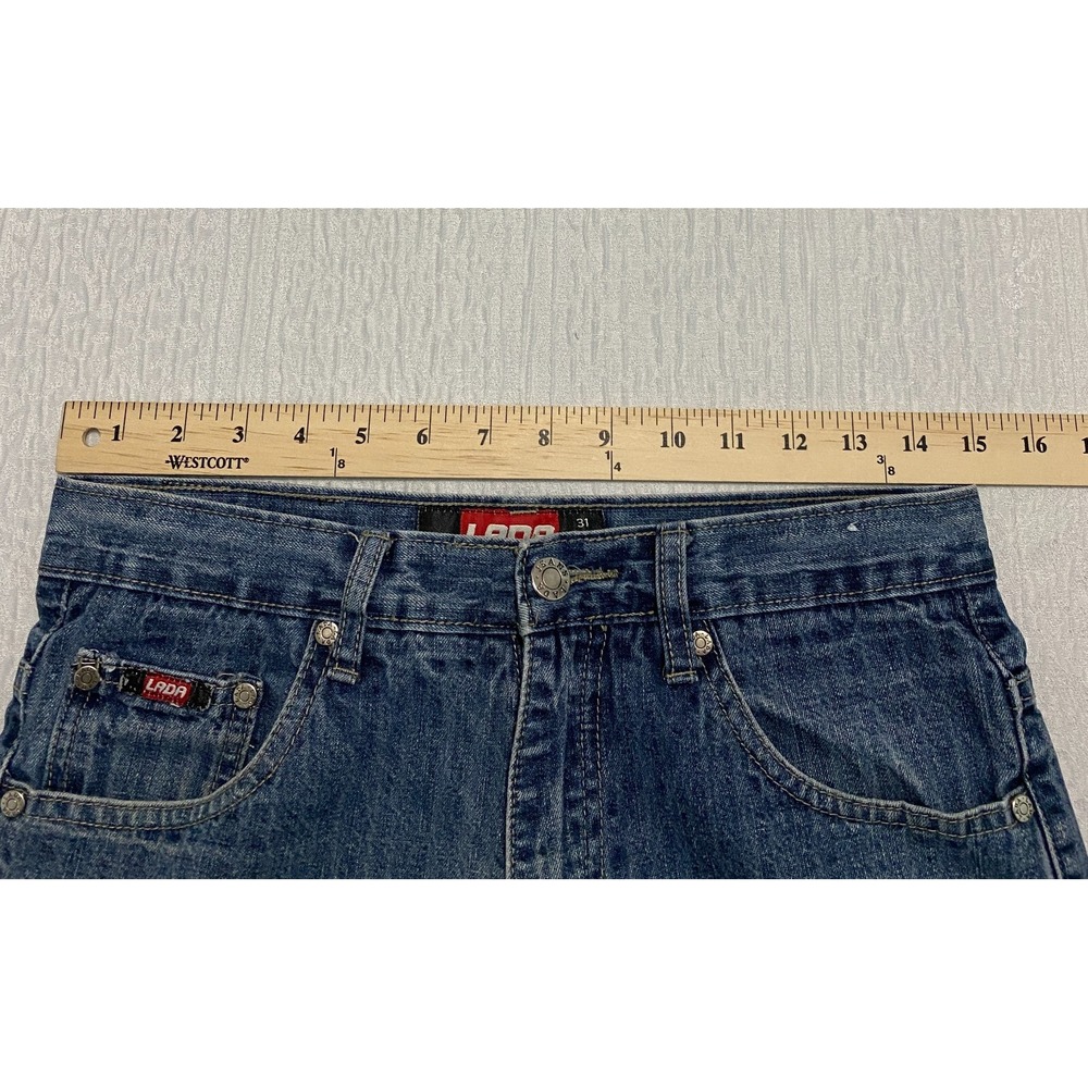 LADA Mens Blue Jeans Wide Leg Straight Distressed Denim Pants Size 30 Y2K Skater - Picture 5 of 11